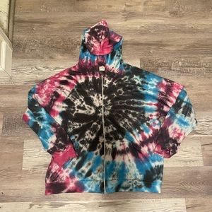 TIE DYE ZIP UP SWEATSHIRT